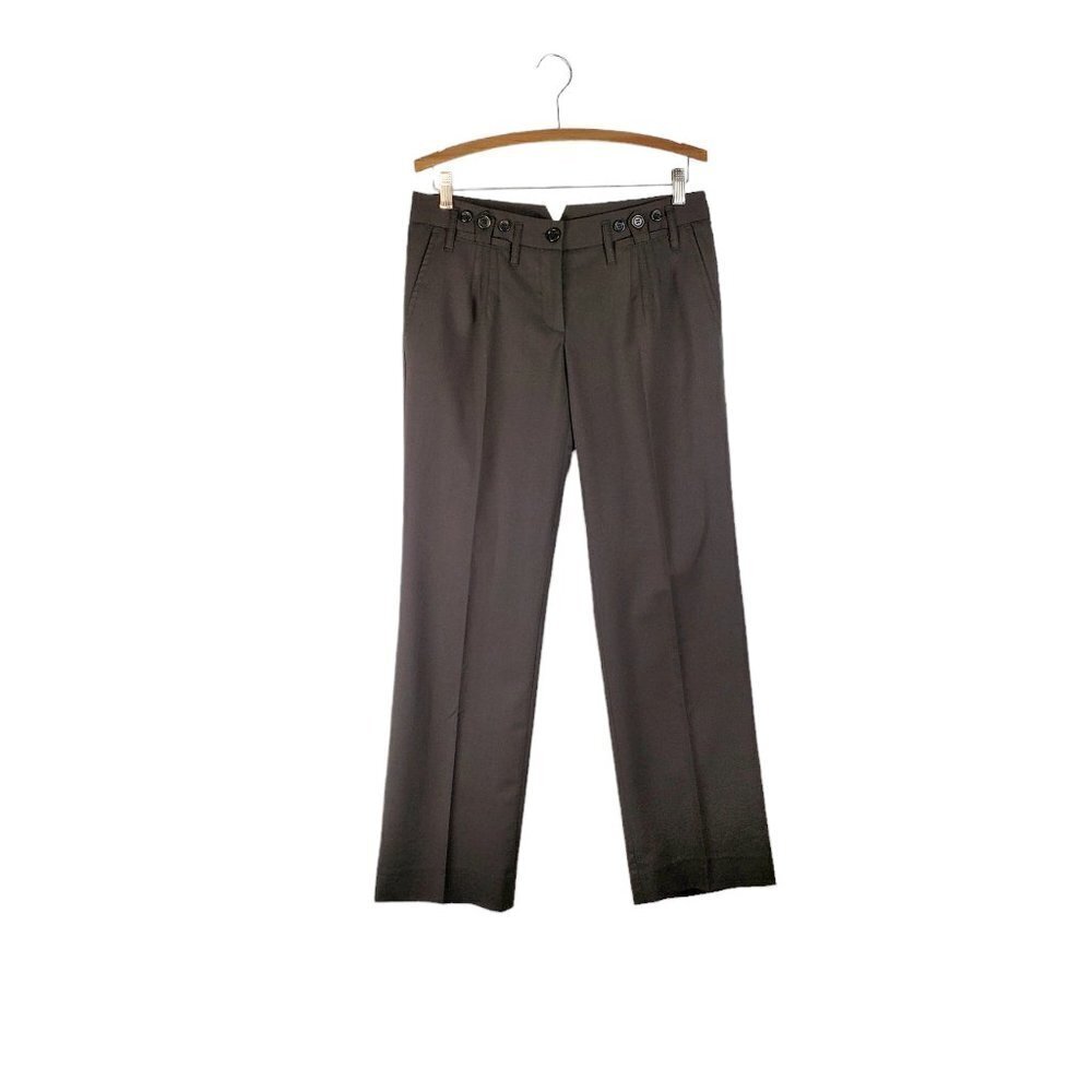 Dolce & Gabbana Upside Down Trouser Pants Brown Wool Menswear Y2K Womens Size 42